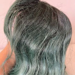 Evlynn Green Wig With Bangs Long Hair